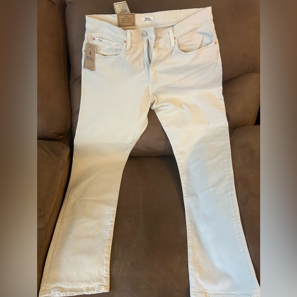 Polo Ralph Lauren Hampton Relaxed Straight Jeans - 34x32 - color: White / Stone